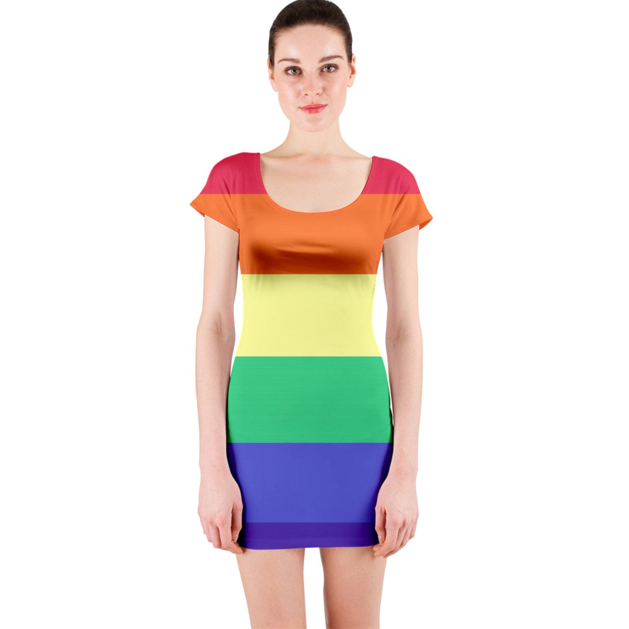 LGBTQ Rainbow Pride #12 Short Sleeve Bodycon Dress