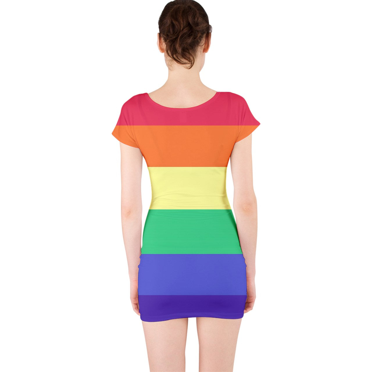 LGBTQ Rainbow Pride #12 Short Sleeve Bodycon Dress