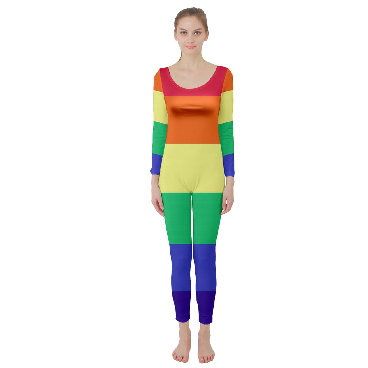 LGBTQ Rainbow Pride #12 Long Sleeve Catsuit - Customizable, Comfortable, and Perfect for Comic Con or Costume Parties