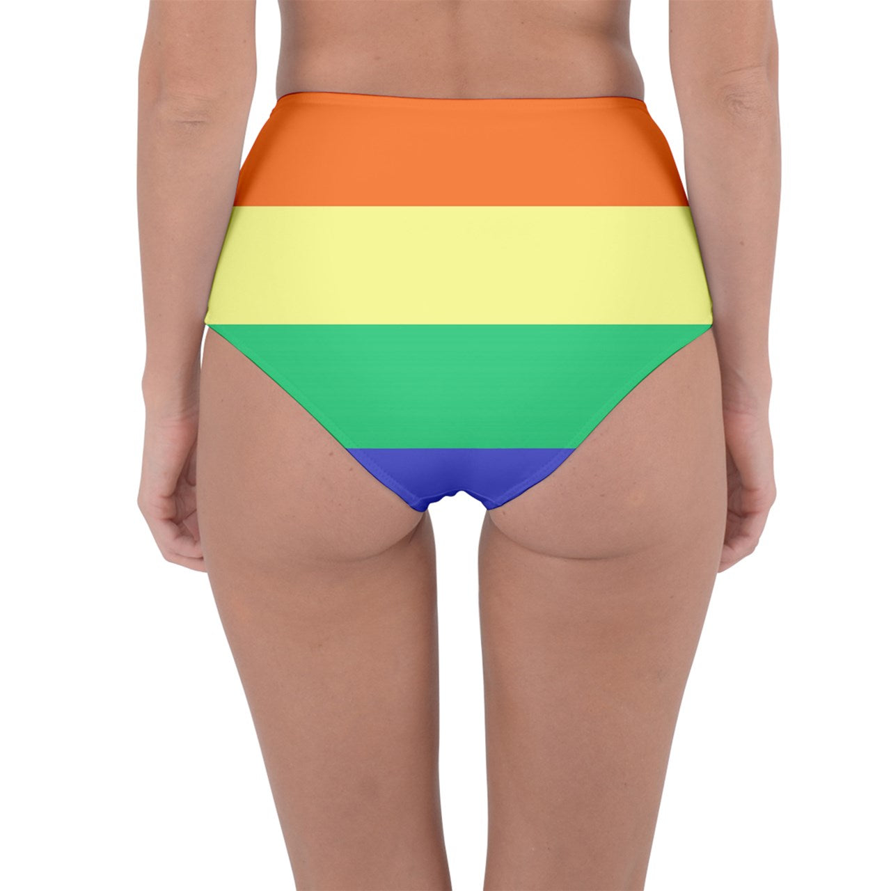 LGBTQ Rainbow Pride #12 Reversible High-Waist Bikini Bottoms