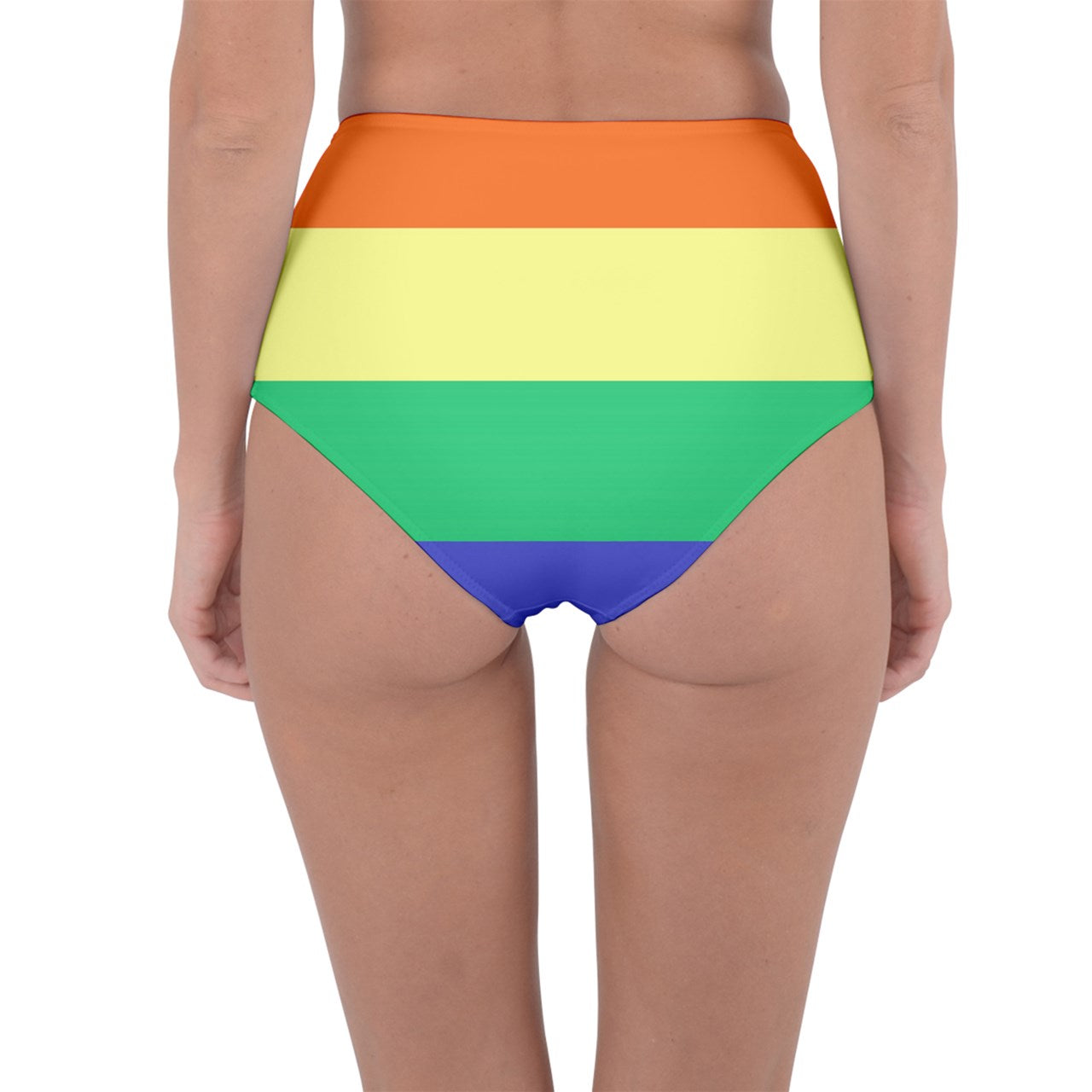 LGBTQ Rainbow Pride #12 Reversible High-Waist Bikini Bottoms