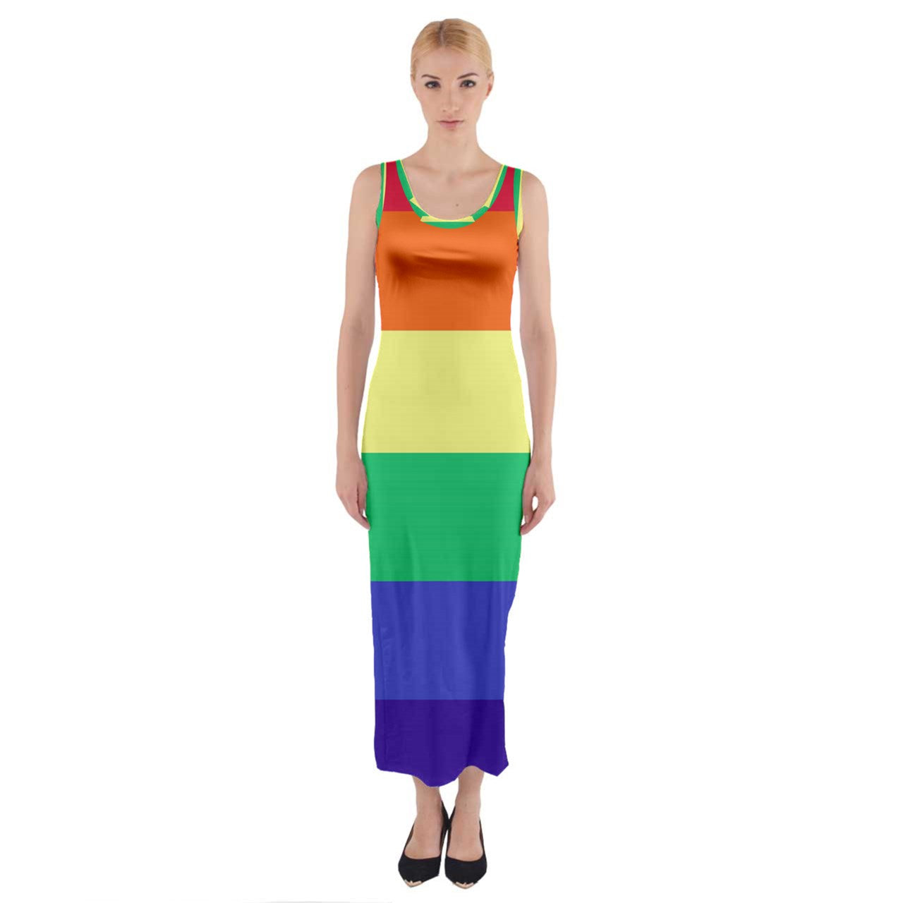 LGBTQ Rainbow Pride #12 Fitted Maxi Dress