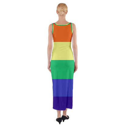 LGBTQ Rainbow Pride #12 Fitted Maxi Dress