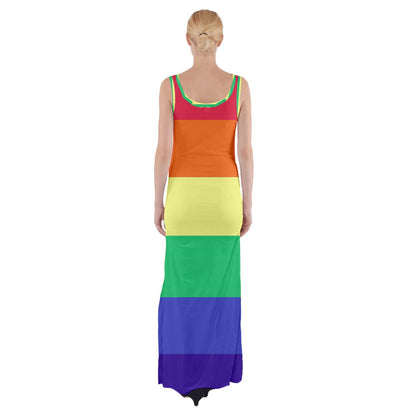 LGBTQ Rainbow Pride #12 Thigh Split Maxi Dress