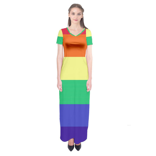 LGBTQ Rainbow Pride #12 Short Sleeve Maxi Dress