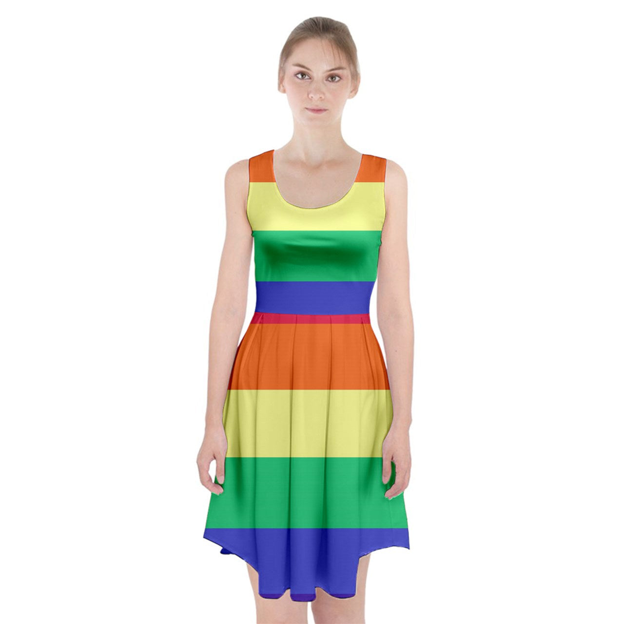 LGBTQ Rainbow Pride #12 Racerback Midi Dress