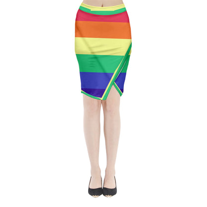 LGBTQ Rainbow Pride #12 Midi Wrap Pencil Skirt