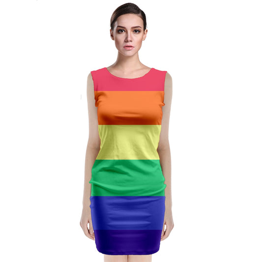 LGBTQ Rainbow Pride #12 Sleeveless Velvet Midi Dress