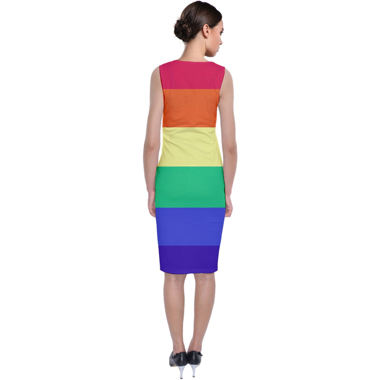 LGBTQ Rainbow Pride #12 Sleeveless Velvet Midi Dress