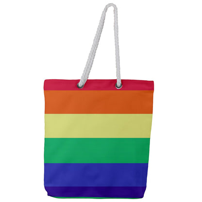 LGBTQ Rainbow Pride #12 Full Print Rope Handle Tote (Large)