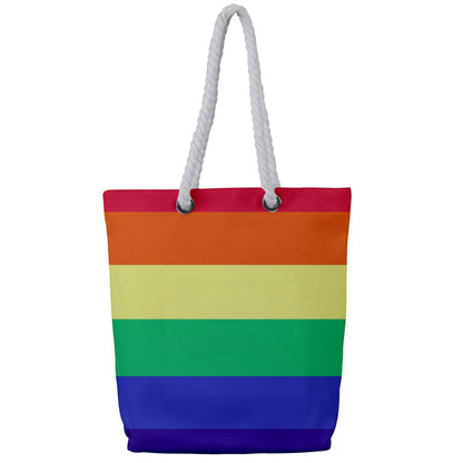 LGBTQ Rainbow Pride #12 Full Print Rope Handle Tote (Small)