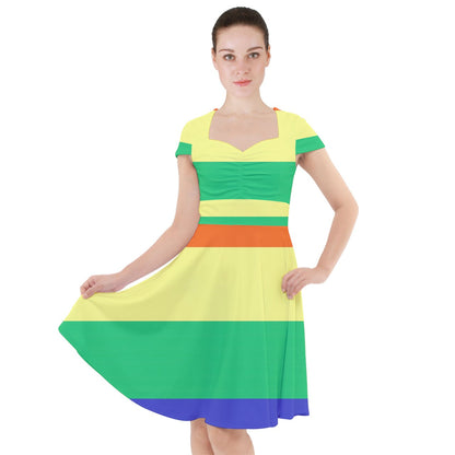 LGBTQ Rainbow Pride #12 Cap Sleeve Midi Dress