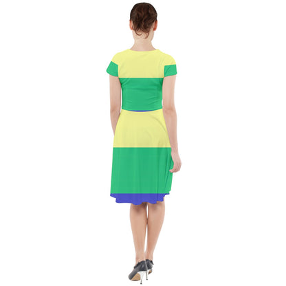 LGBTQ Rainbow Pride #12 Cap Sleeve Midi Dress