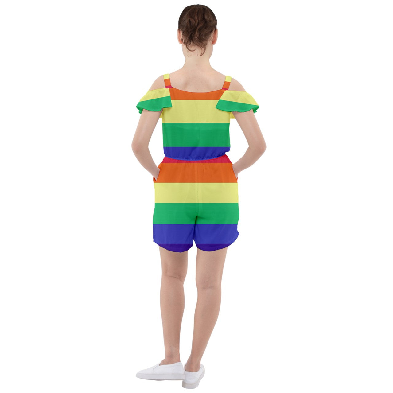 LGBTQ Rainbow Pride #12 Ruffle Cut Out Chiffon Playsuit