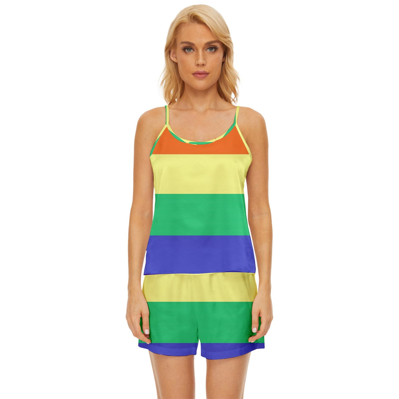 LGBTQ Rainbow Pride #12 Satin Pajama Short Set