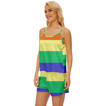 LGBTQ Rainbow Pride #12 Satin Pajama Short Set