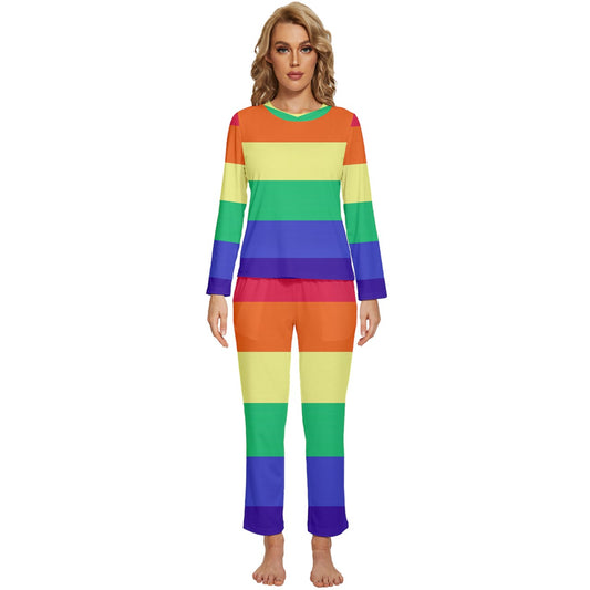 LGBTQ Rainbow Pride #12 Womens' Long Sleeve Lightweight Pajamas Set