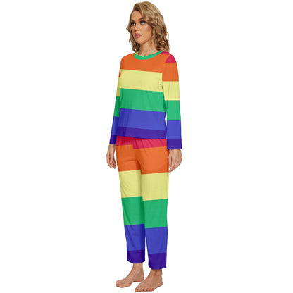 LGBTQ Rainbow Pride #12 Womens' Long Sleeve Lightweight Pajamas Set