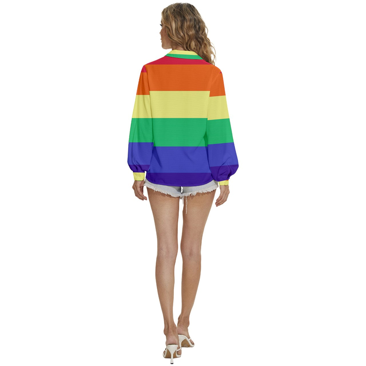 LGBTQ Rainbow Pride #12 Women's Long Sleeve Button Down Shirt