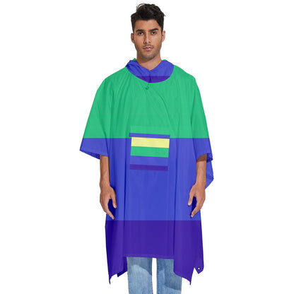LGBTQ Rainbow Pride #12 Men's Hooded Rain Ponchos One Size