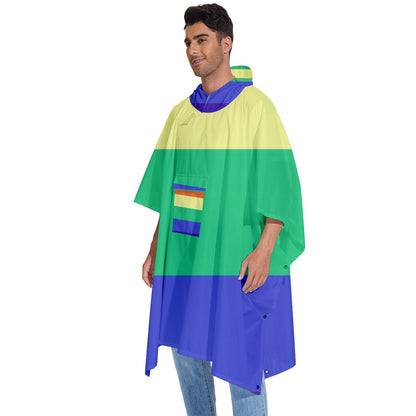 LGBTQ Rainbow Pride #12 Men's Hooded Rain Ponchos