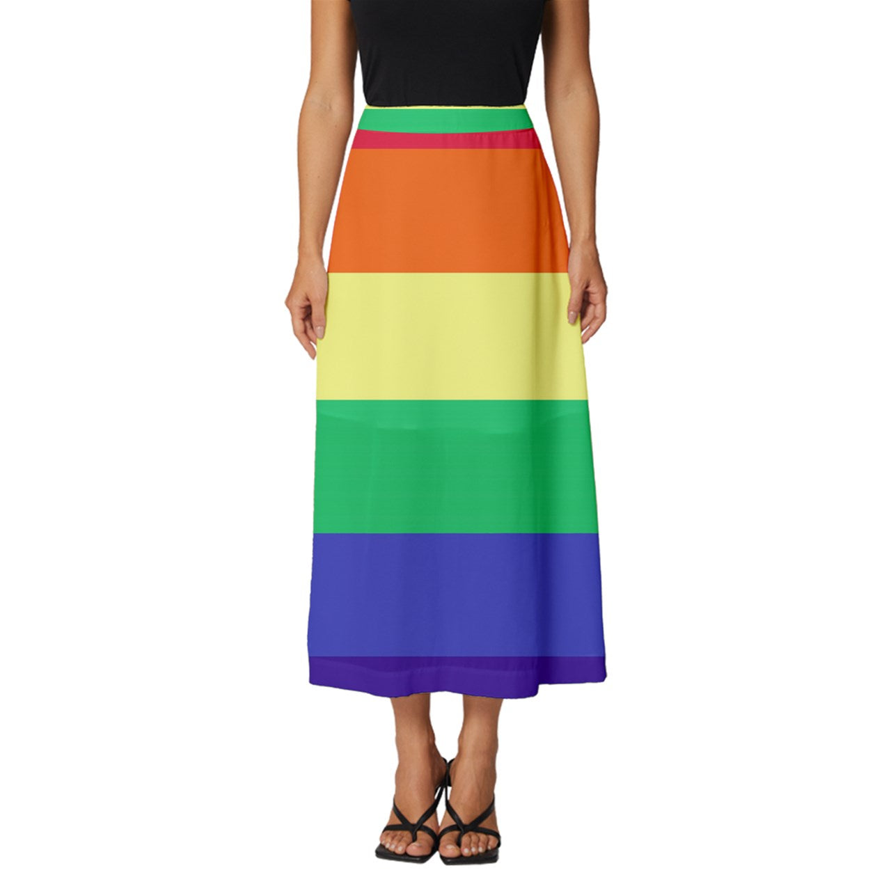 LGBTQ Rainbow Pride #12 Classic Midi Chiffon Skirt