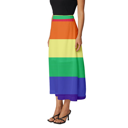 LGBTQ Rainbow Pride #12 Classic Midi Chiffon Skirt