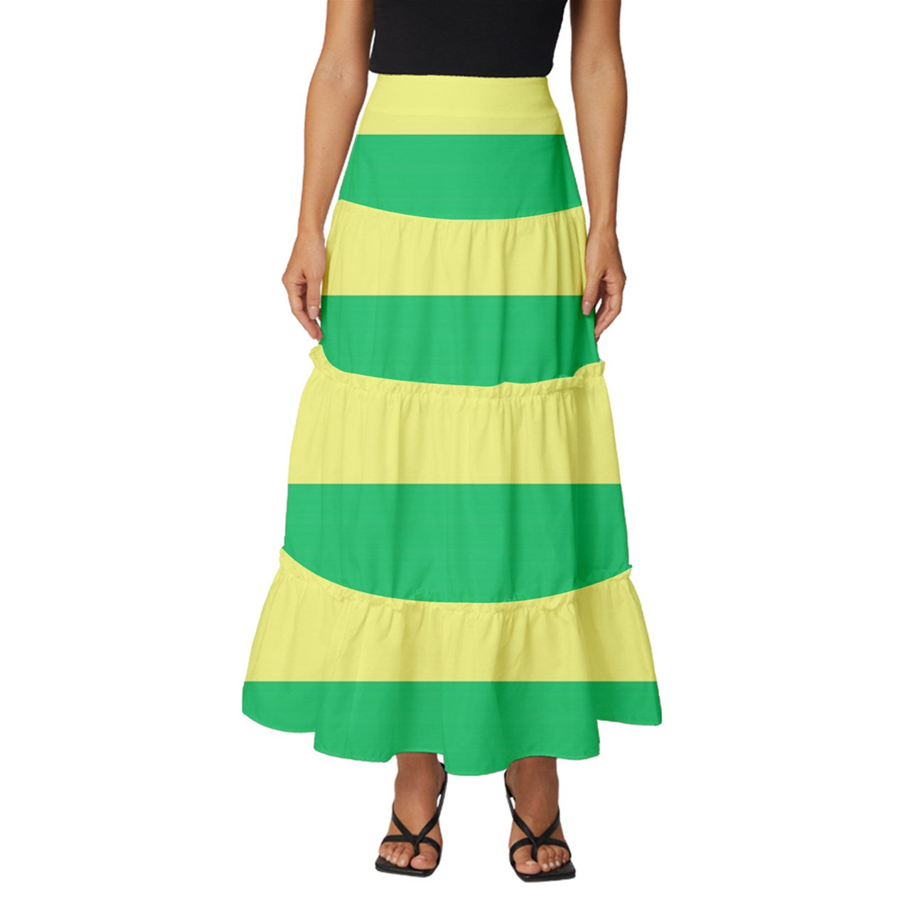 LGBTQ Rainbow Pride #12 Tiered Ruffle Maxi Skirt