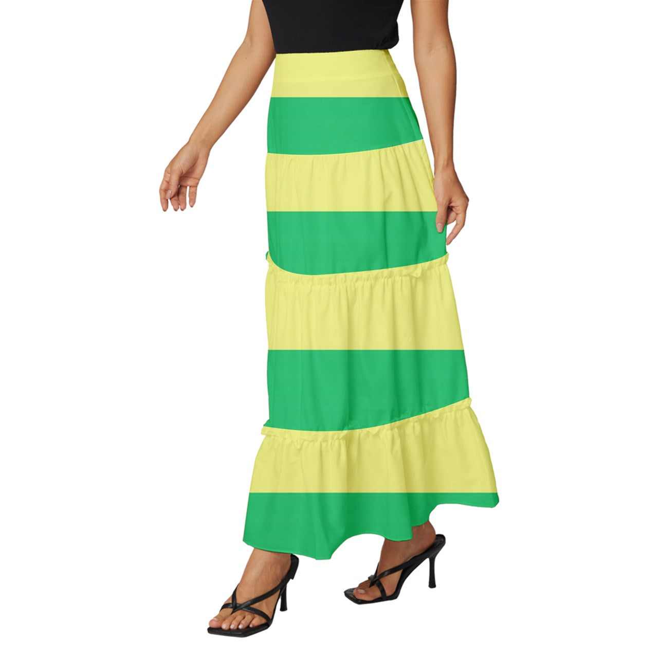 LGBTQ Rainbow Pride #12 Tiered Ruffle Maxi Skirt