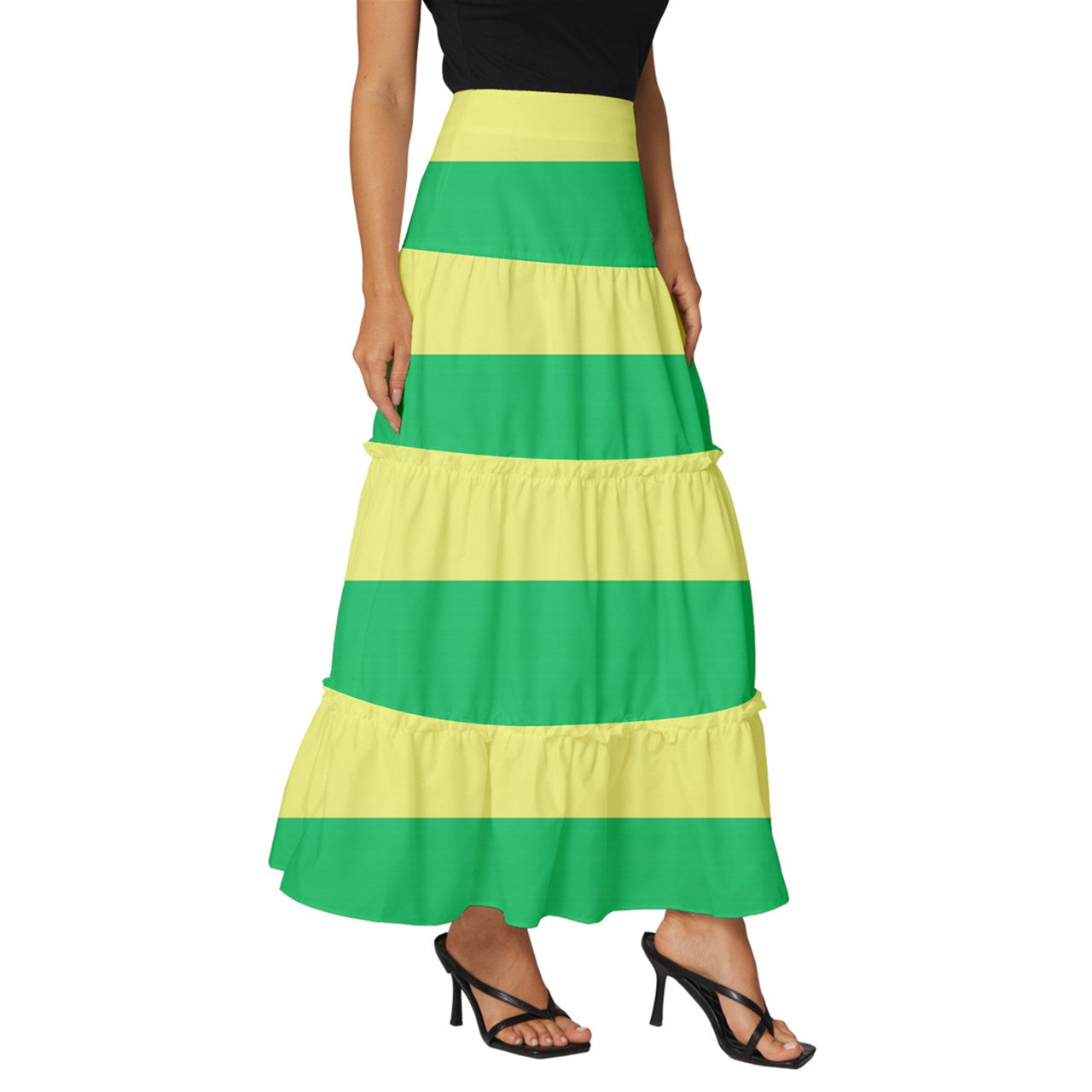 LGBTQ Rainbow Pride #12 Tiered Ruffle Maxi Skirt