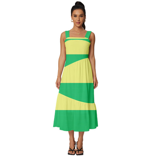 LGBTQ Rainbow Pride #12 Square Neckline Tiered Midi Dress