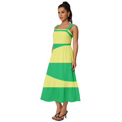 LGBTQ Rainbow Pride #12 Square Neckline Tiered Midi Dress