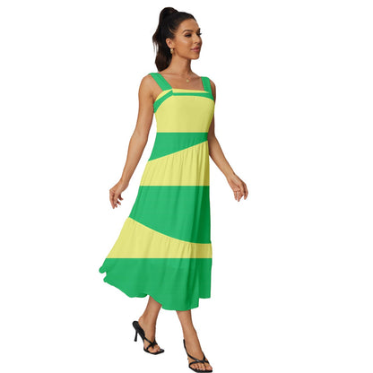 LGBTQ Rainbow Pride #12 Square Neckline Tiered Midi Dress