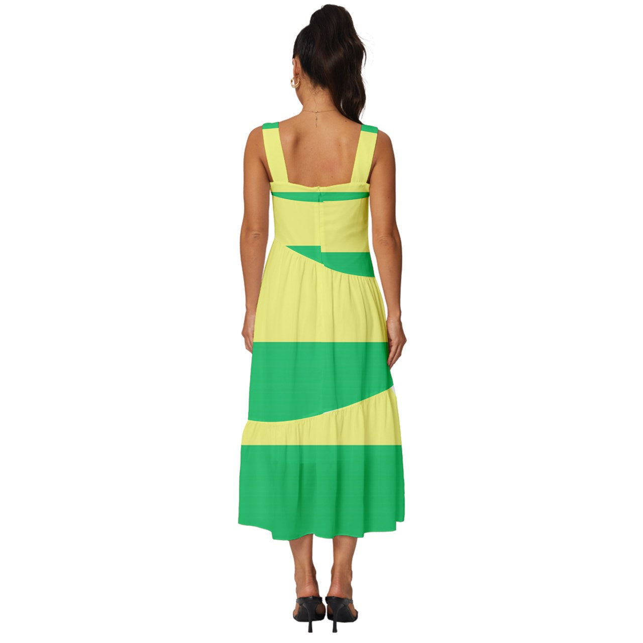 LGBTQ Rainbow Pride #12 Square Neckline Tiered Midi Dress