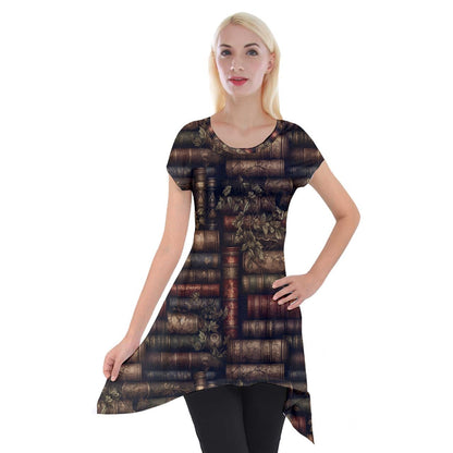 The Librarian Short Sleeve Side Drop Tunic