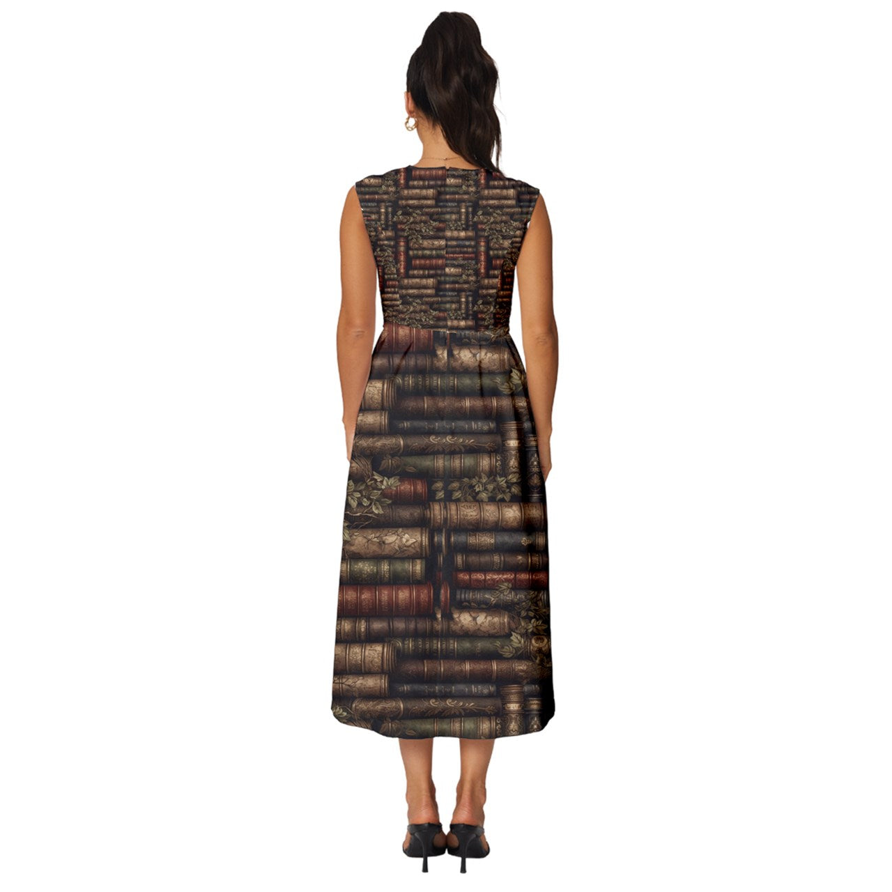 The Librarian Sleeveless Round Neck Midi Dress