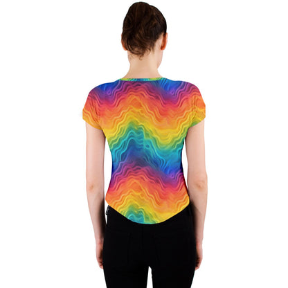 Lgbtq Rainbow Crew Neck Crop Top