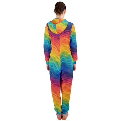 Lgbtq Rainbow Hooded Jumpsuit (Ladies)