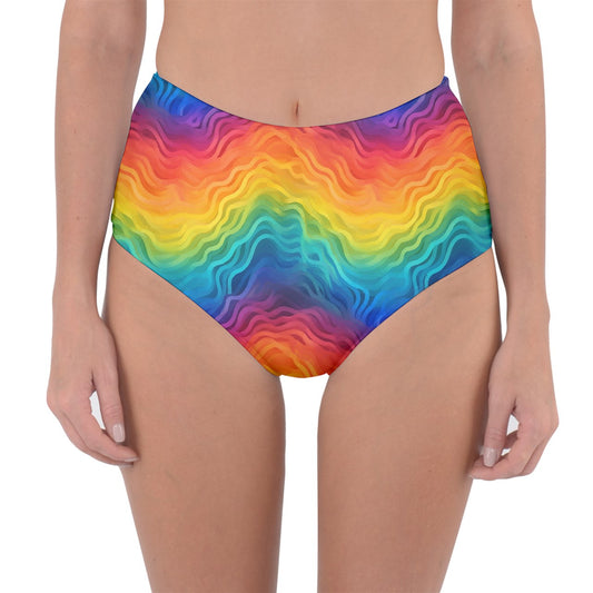 Lgbtq Rainbow Reversible High-Waist Bikini Bottoms