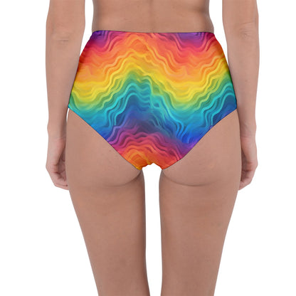 Lgbtq Rainbow Reversible High-Waist Bikini Bottoms