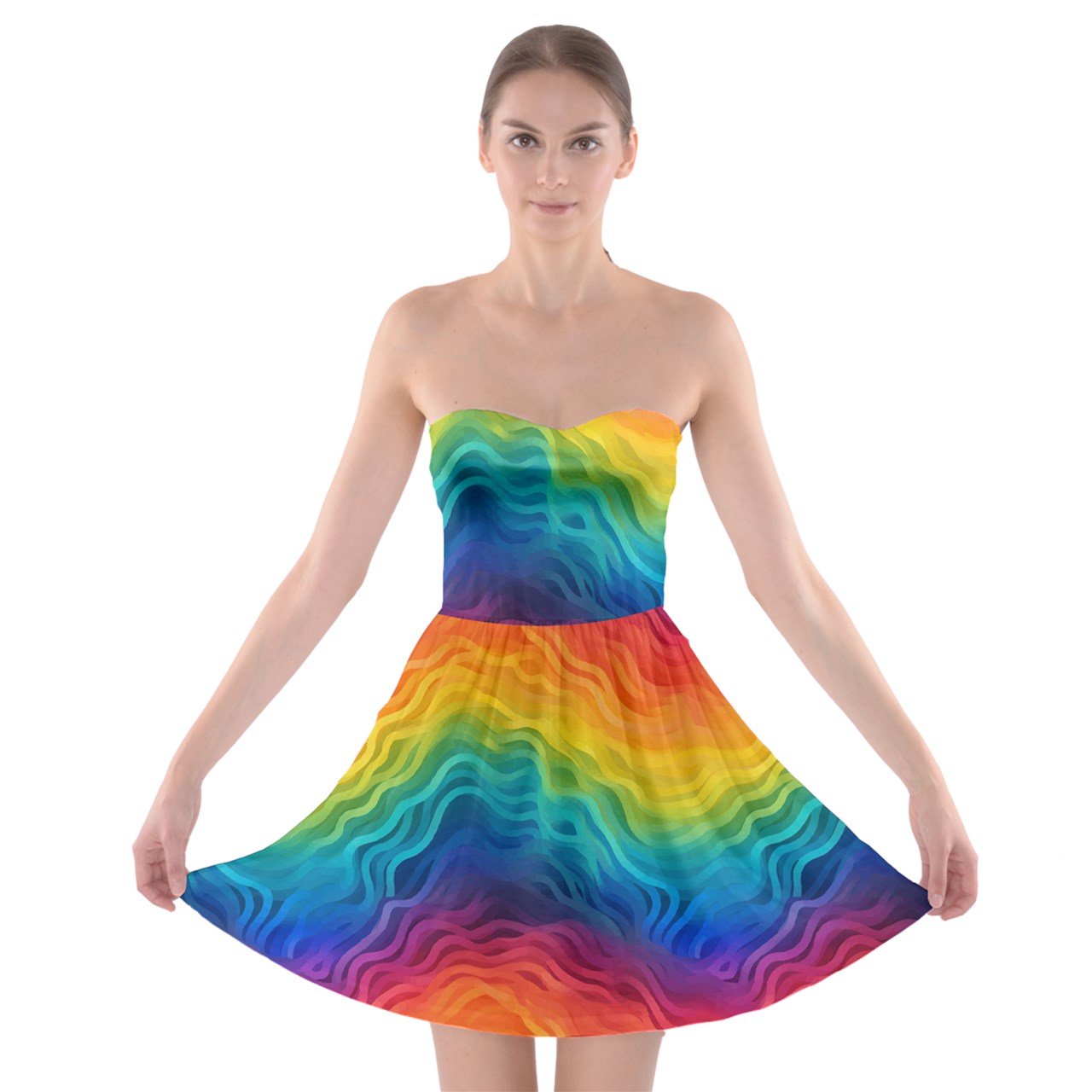 LGBTQ Rainbow Strapless Bra Top Dress