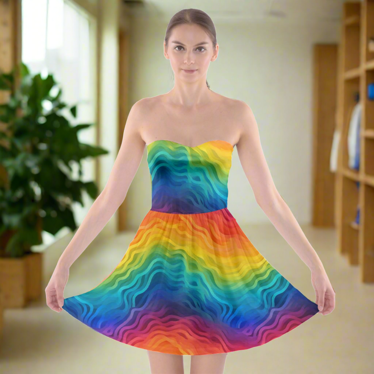 LGBTQ Rainbow Strapless Bra Top Dress