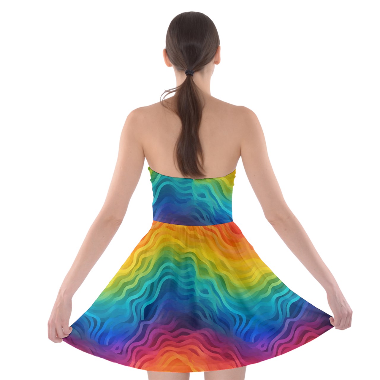 LGBTQ Rainbow Strapless Bra Top Dress