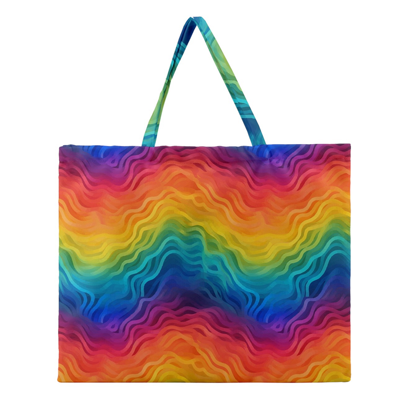 Lgbtq Rainbow Zipper Large Tote Bag