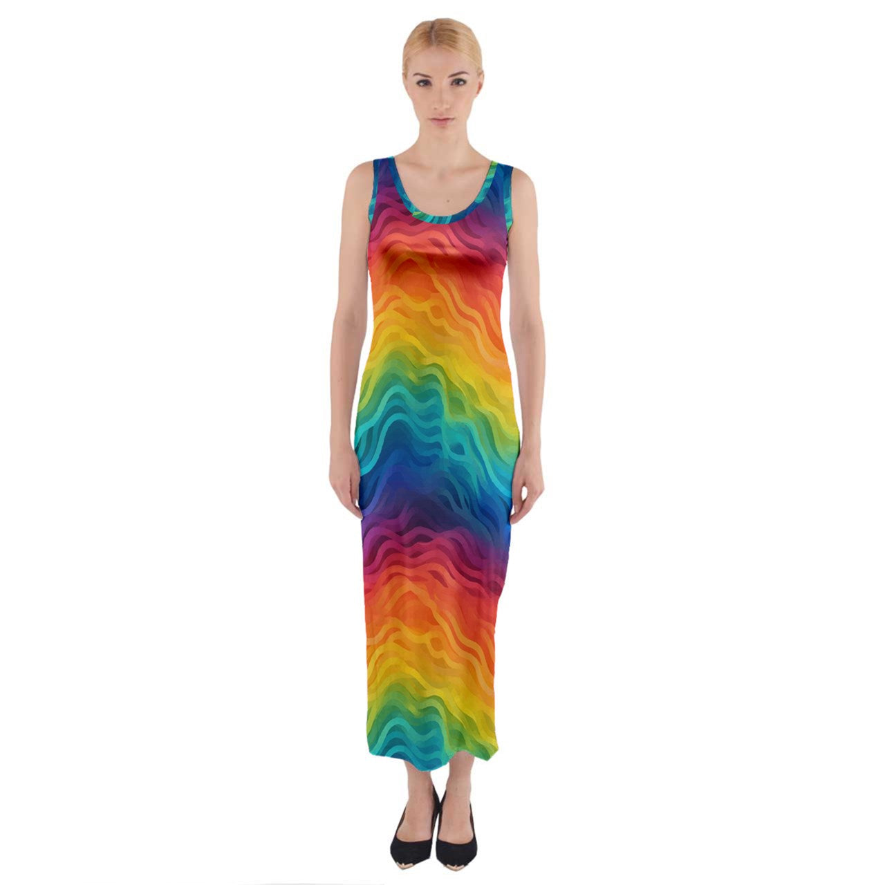 Lgbtq Rainbow Fitted Maxi Dress