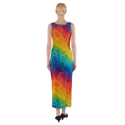 Lgbtq Rainbow Fitted Maxi Dress