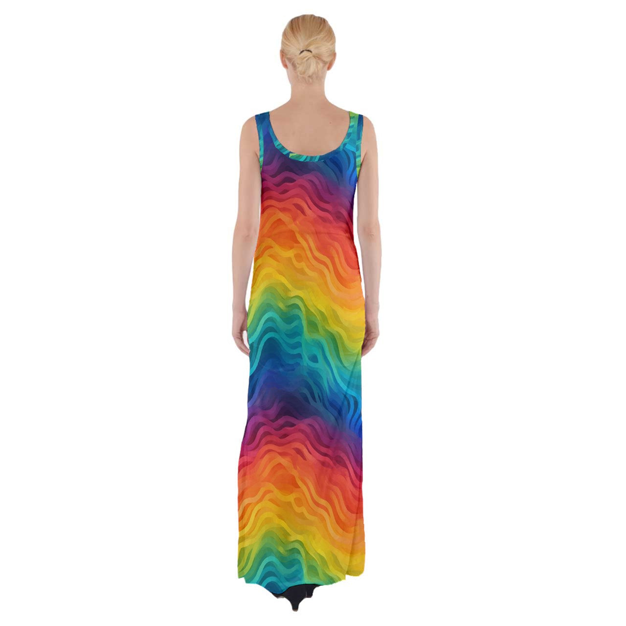 Lgbtq Rainbow Thigh Split Maxi Dress