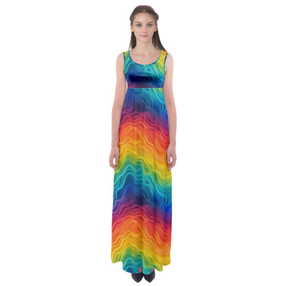 LGBTQ Rainbow Empire Waist Maxi Dress