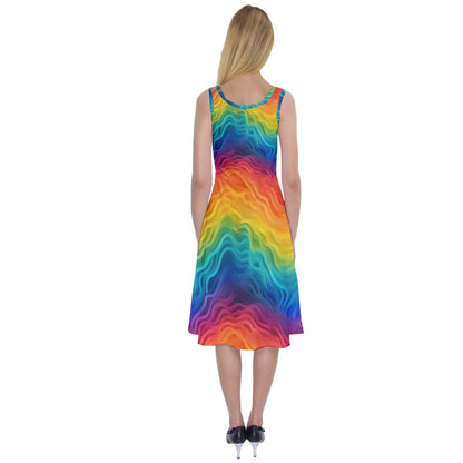 Lgbtq Rainbow Midi Sleeveless Dress