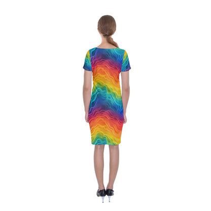 Lgbtq Rainbow Classic Short Sleeve Midi Dress